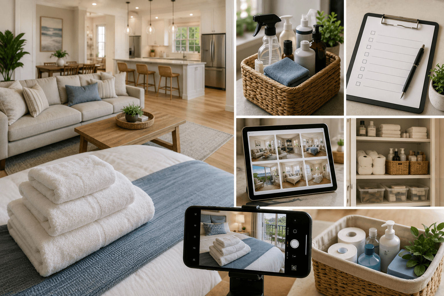 Professionally prepared vacation rental bedroom ready for arriving guests